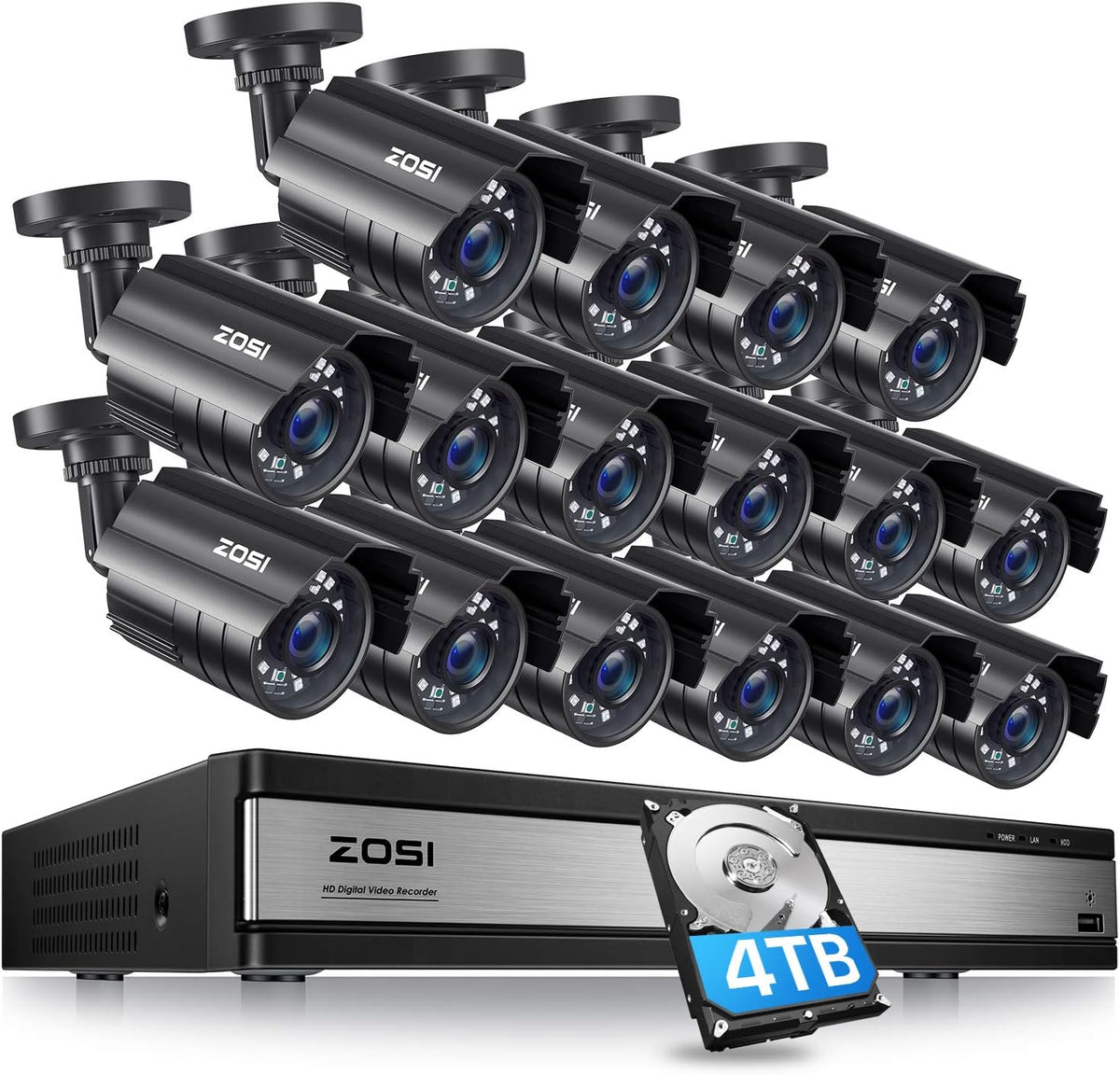 1080p 8CH Security Camera System with 4 Weatherproof Cameras G3048