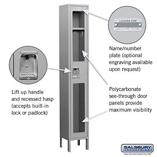 See-Through Metal Locker Single Tier 1 Wide Unassembled Gray I733