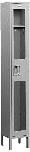 See-Through Metal Locker Single Tier 1 Wide Unassembled Gray I733