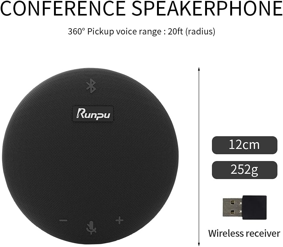 Video Conferencing System Bundle HD1080P PTZ Camera and Wireless Bluetooth USB Microphone and Speaker W37559