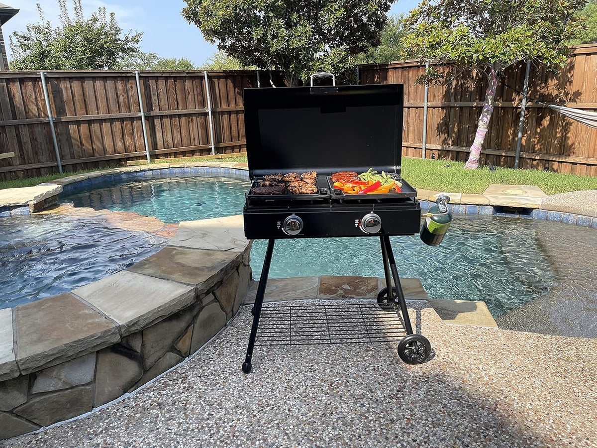 400 Sq Inch Double Griddle with Stand and Carry Bag Y809081