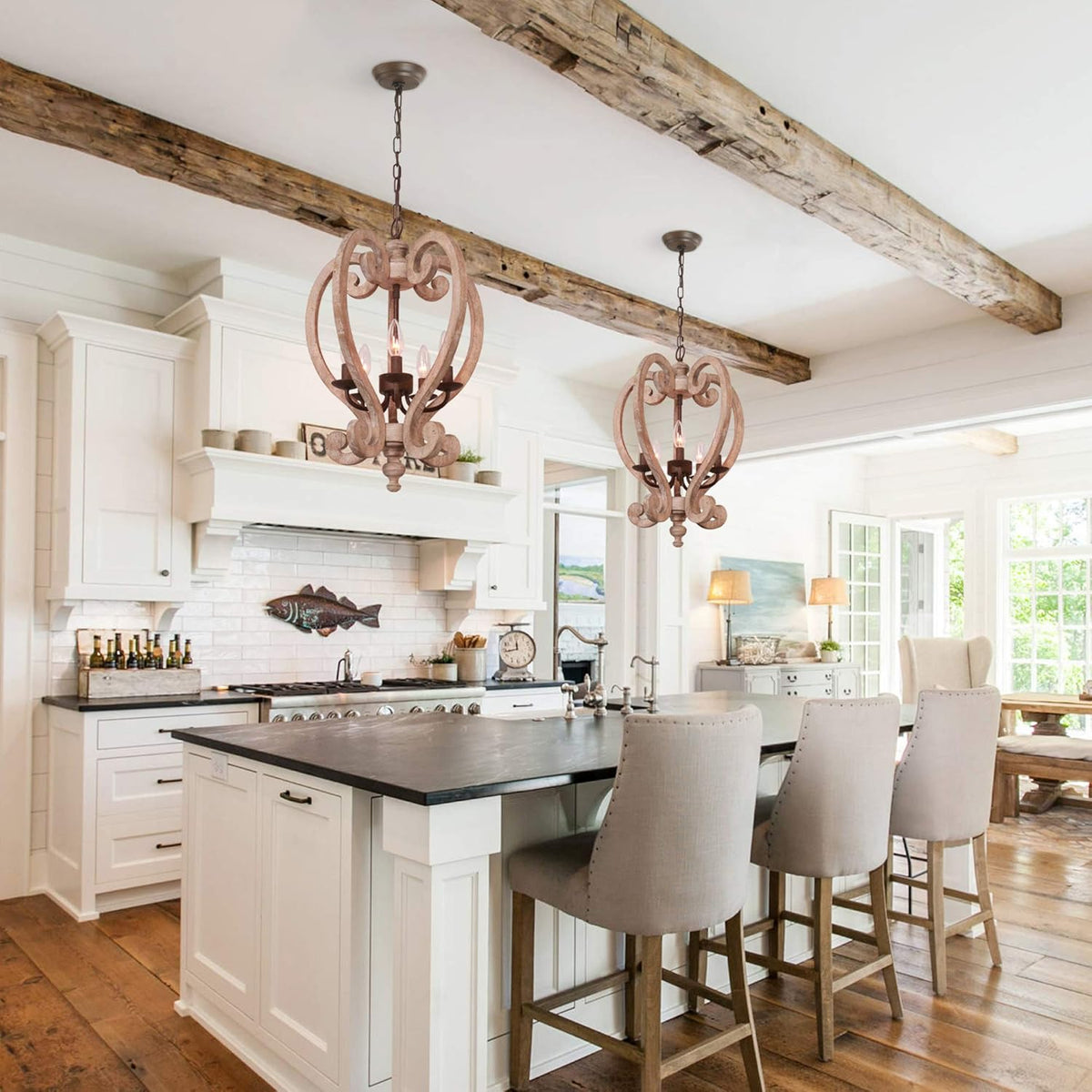 Wooden Chandelier J62051