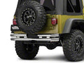 Polished Double Tubular Rear Bumper with Receiver Hitch T112