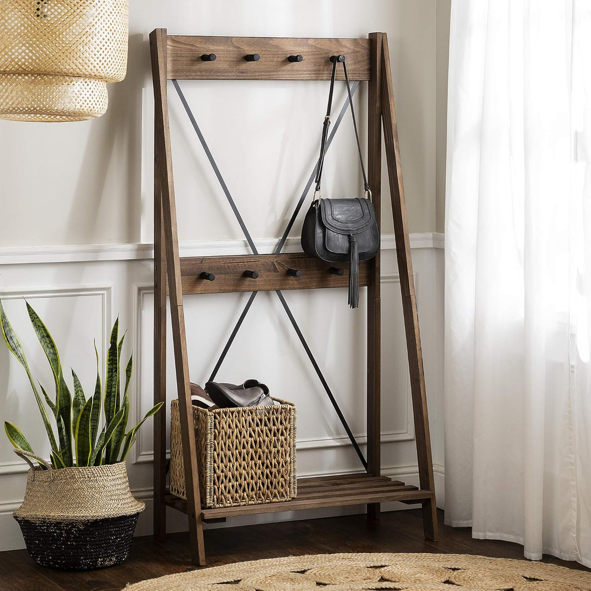 Grey 4 Shelves Wood Bookcase J5832