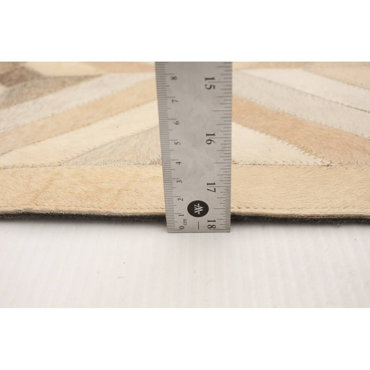 Handmade Cowhide Patchwork Beige Ivory Leather J232989
