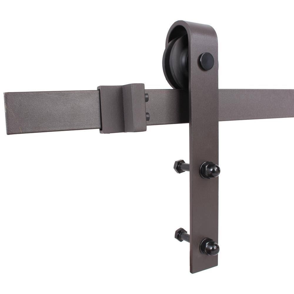 30 in. x 84 in. Ocean Blue Stained Wood Interior Sliding Barn Door with Hardware Kit V668967
