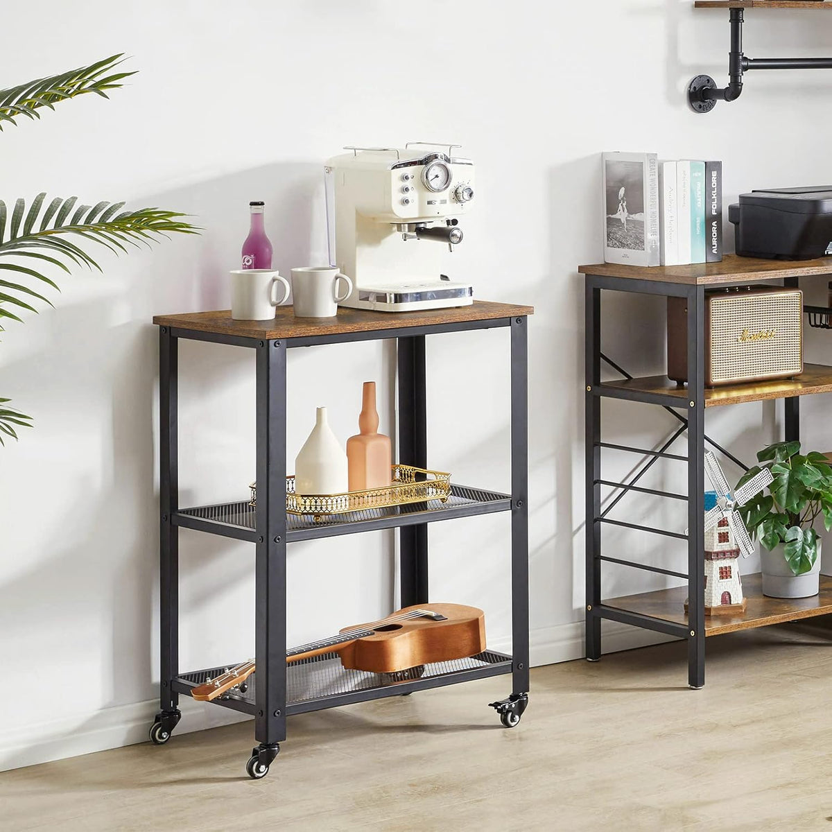 Vintage 3-Tier Kitchen Bar Cart on Wheels H780