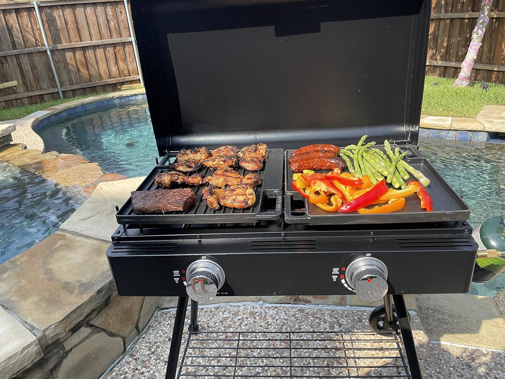 400 Sq Inch Double Griddle with Stand and Carry Bag Y809081
