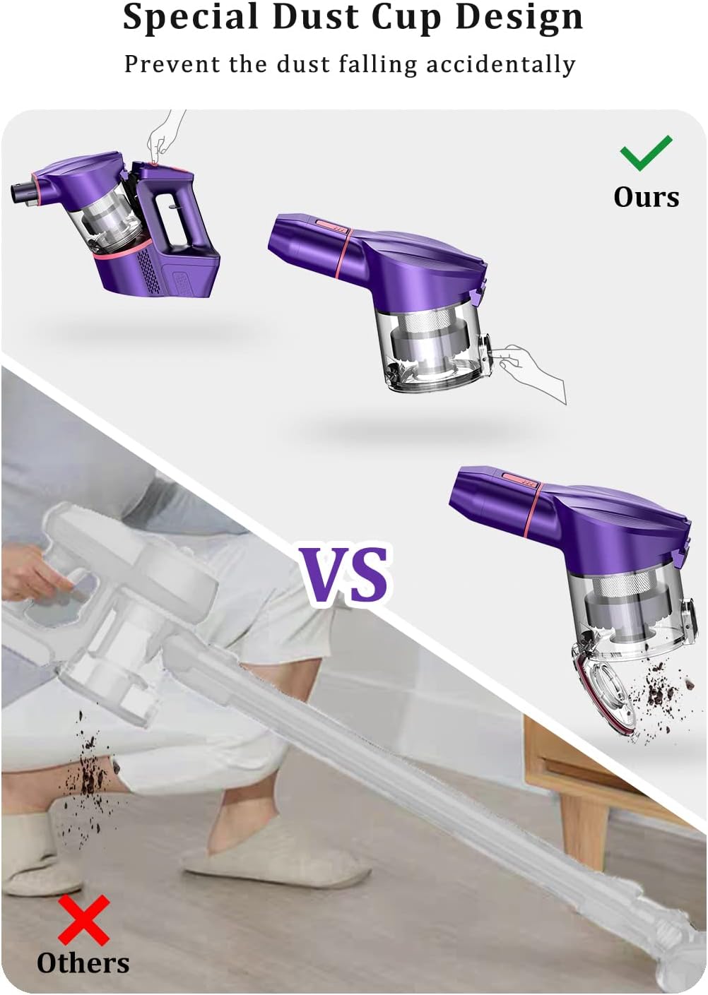 Cordless Stick Vacuum Cleaner with Detachable Battery K69980