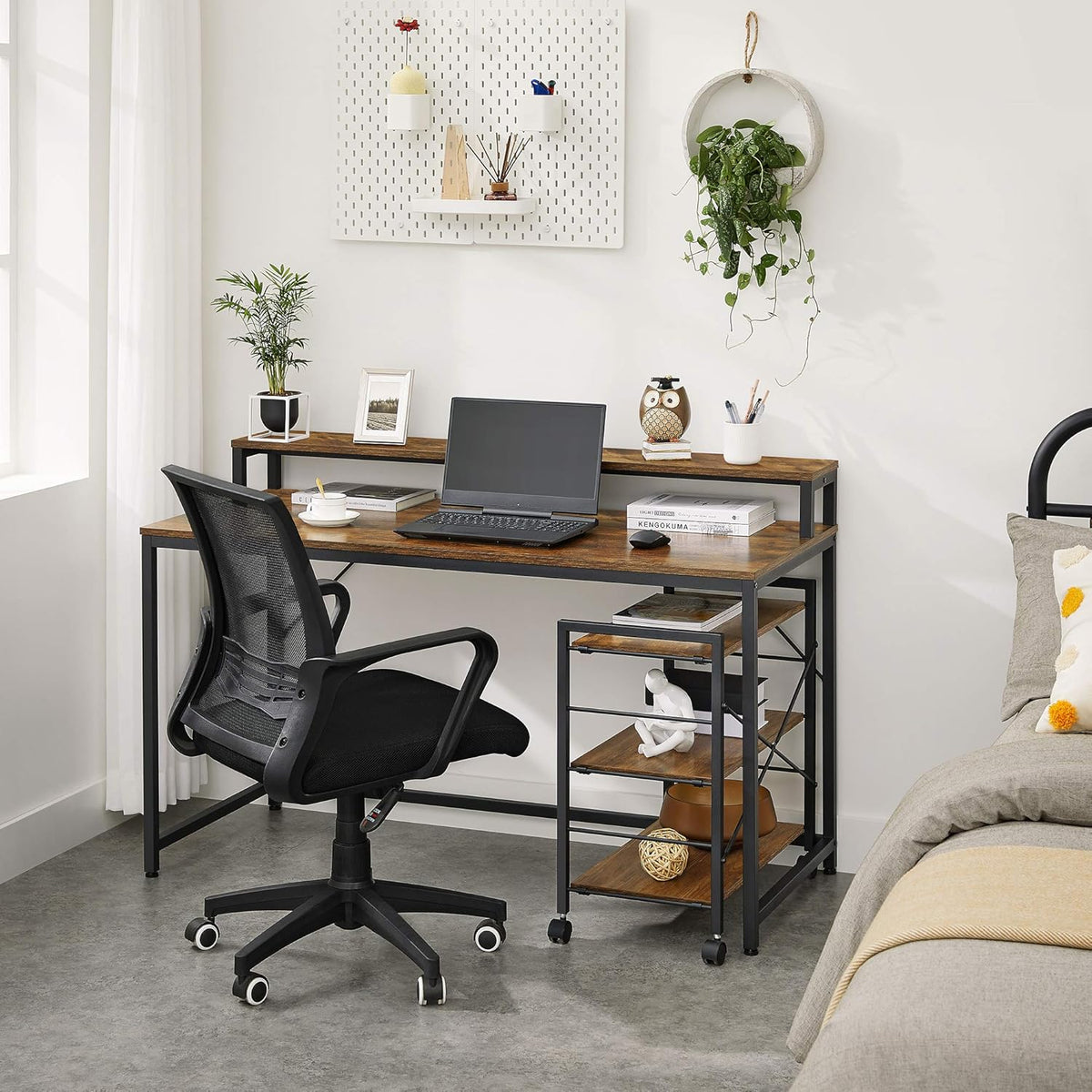 Computer Desk with Monitor Stand and Storage Shelves X766338