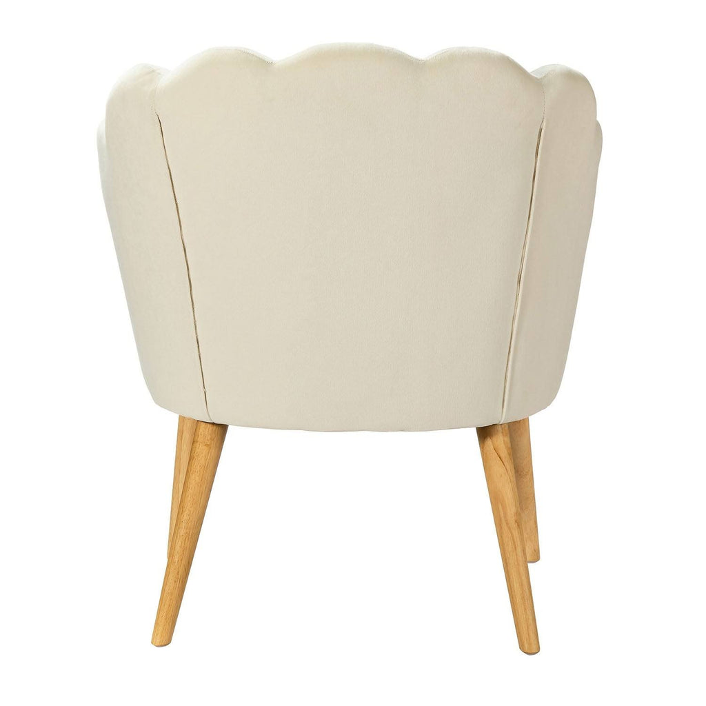 Green Scalloped Velvet Arm Chair Z7694