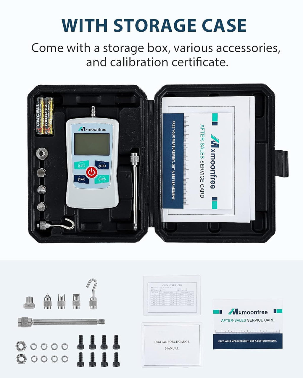 500N Digital Force Gauge Portable Force Meter with Storage Case W237