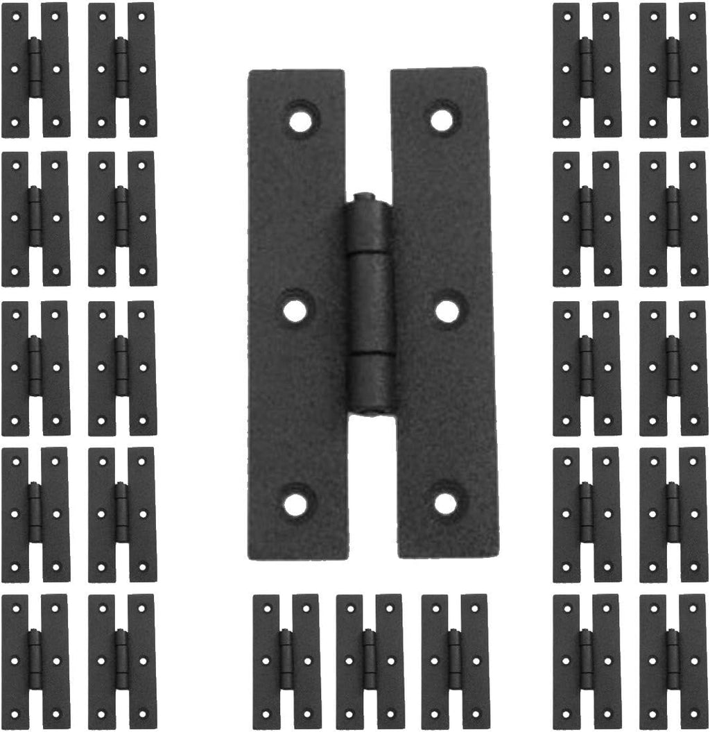 Black H Flush Hinge 3 Inches Wrought Iron Cabinet Door Hinges Pack Of 24 Y16065