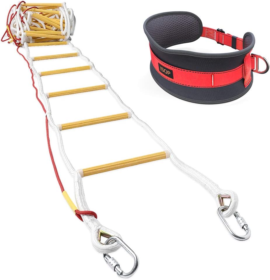 13ft Weather Resistant Fire Escape Ladder with Hooks B684