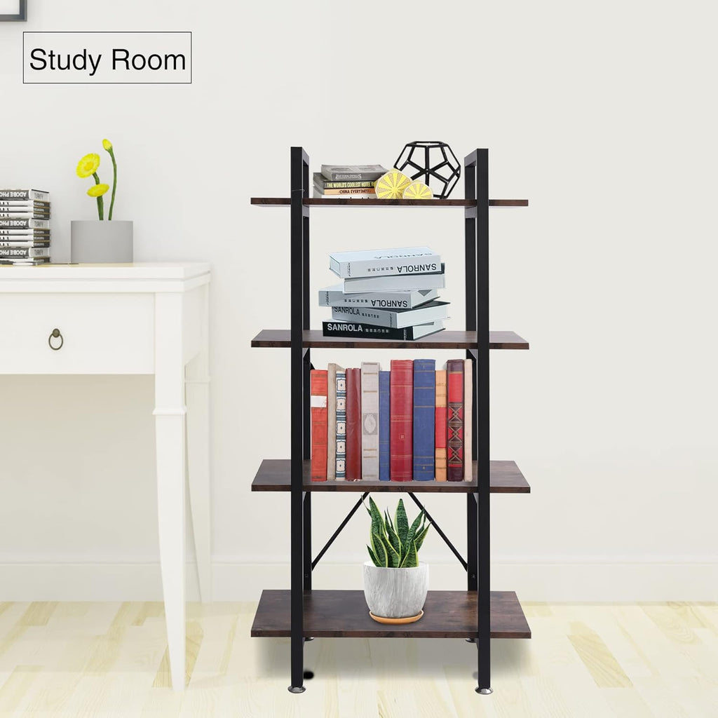 4-Shelf Wood and Metal Bookshelf G2684