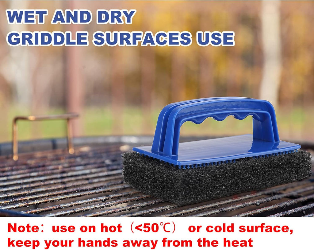 Heavy Duty Griddle Scrubber Scouring Pad & Handle V40633