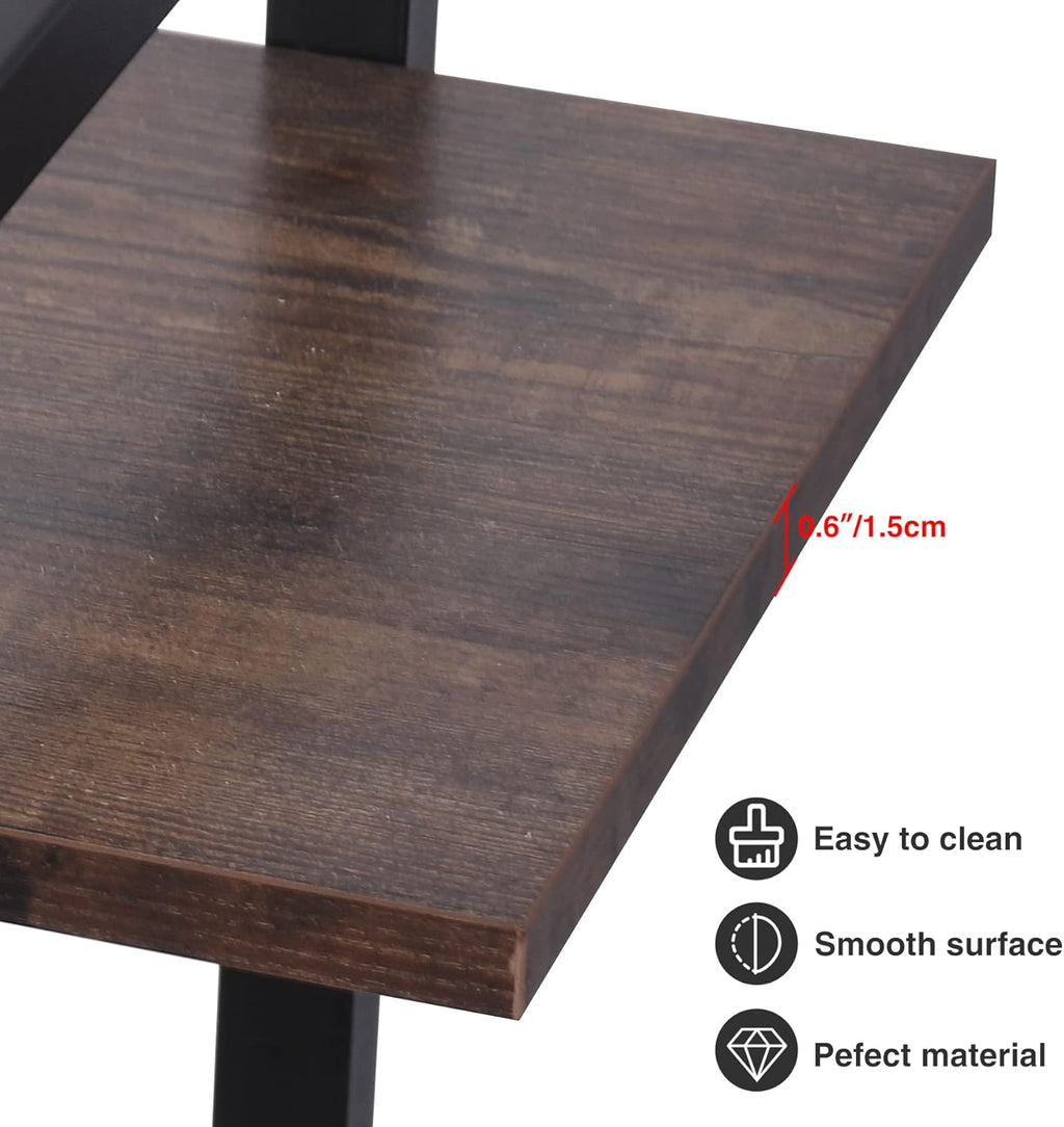 4-Shelf Wood and Metal Bookshelf G2684