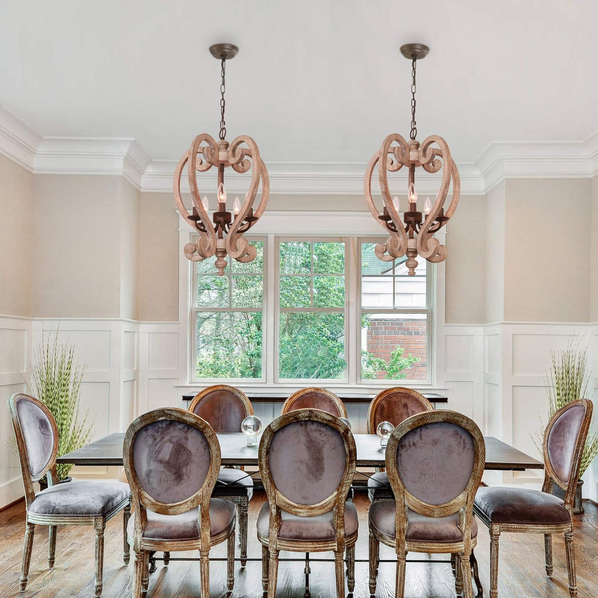 Wooden Chandelier J62051