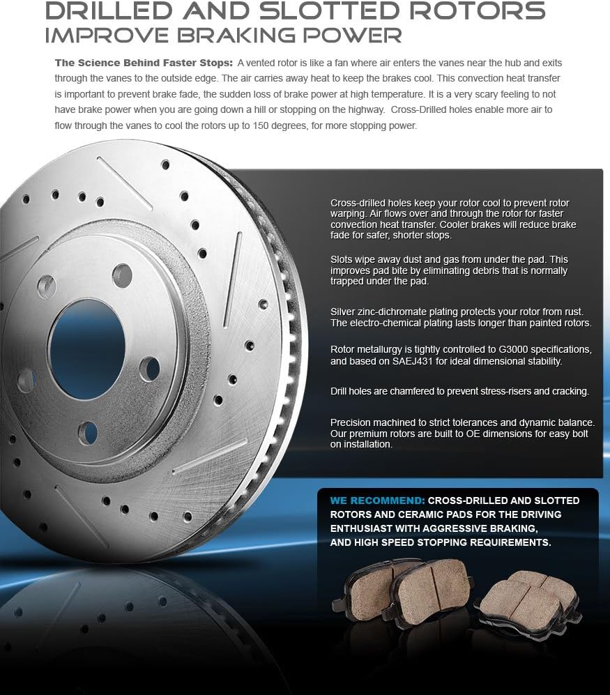 Performance Powder Coated Red Calipers Rotors Ceramic Pads K241542