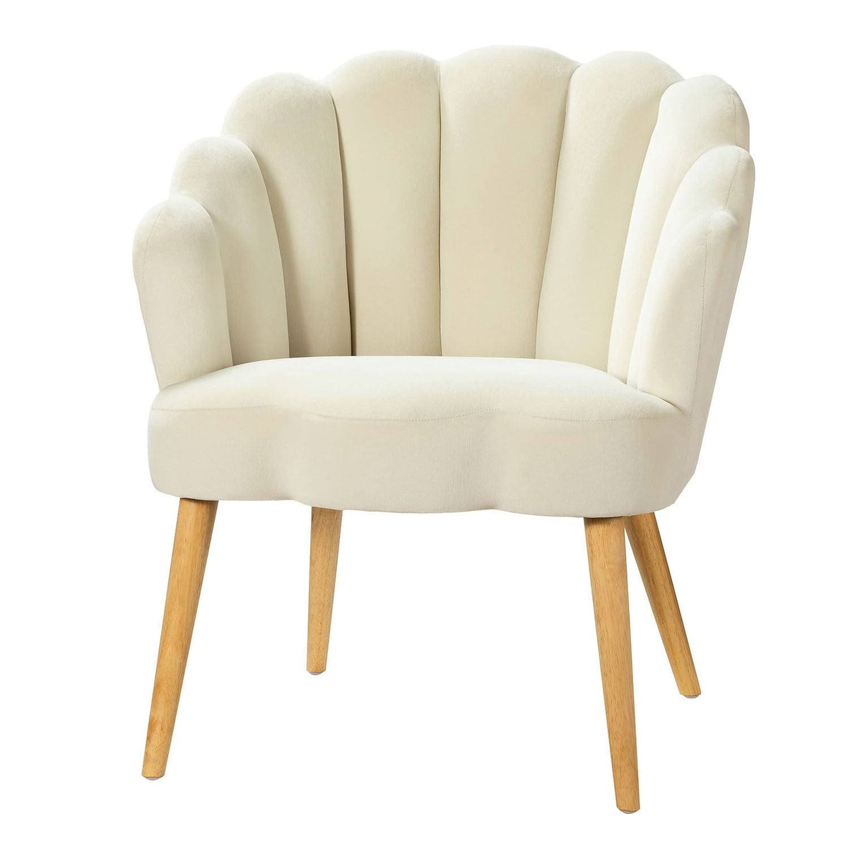 Green Scalloped Velvet Arm Chair Z7694