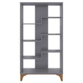 Grey Geometric 4-Shelf Bookcase Q498
