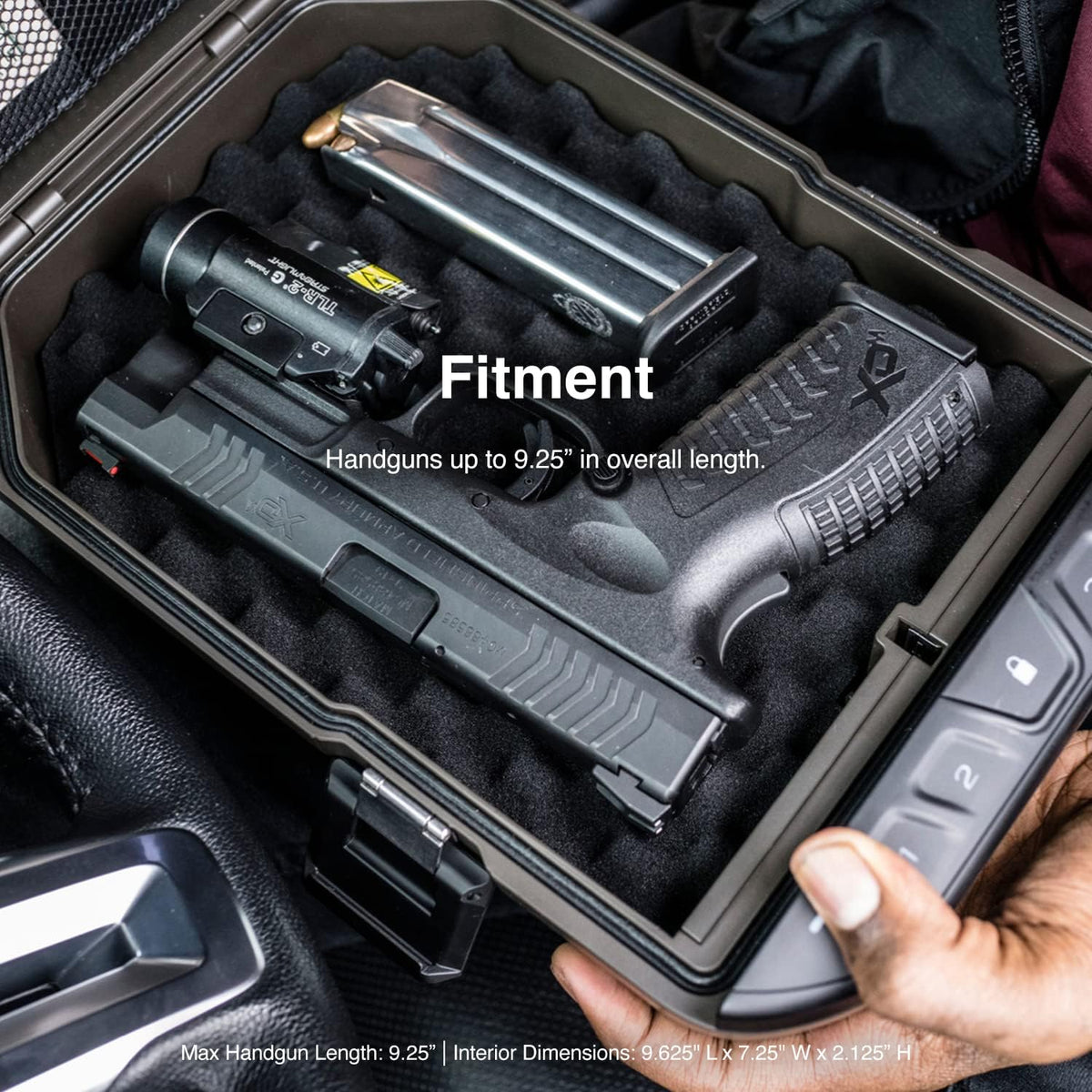 Waterproof Electronic Lock Handgun Case with Backlit Keypad F633