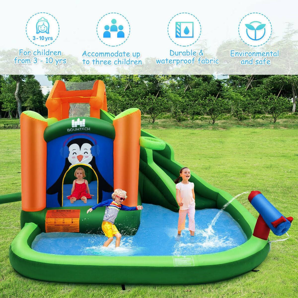 Inflatable Water Park Bouncer with Splash Pool Z444554