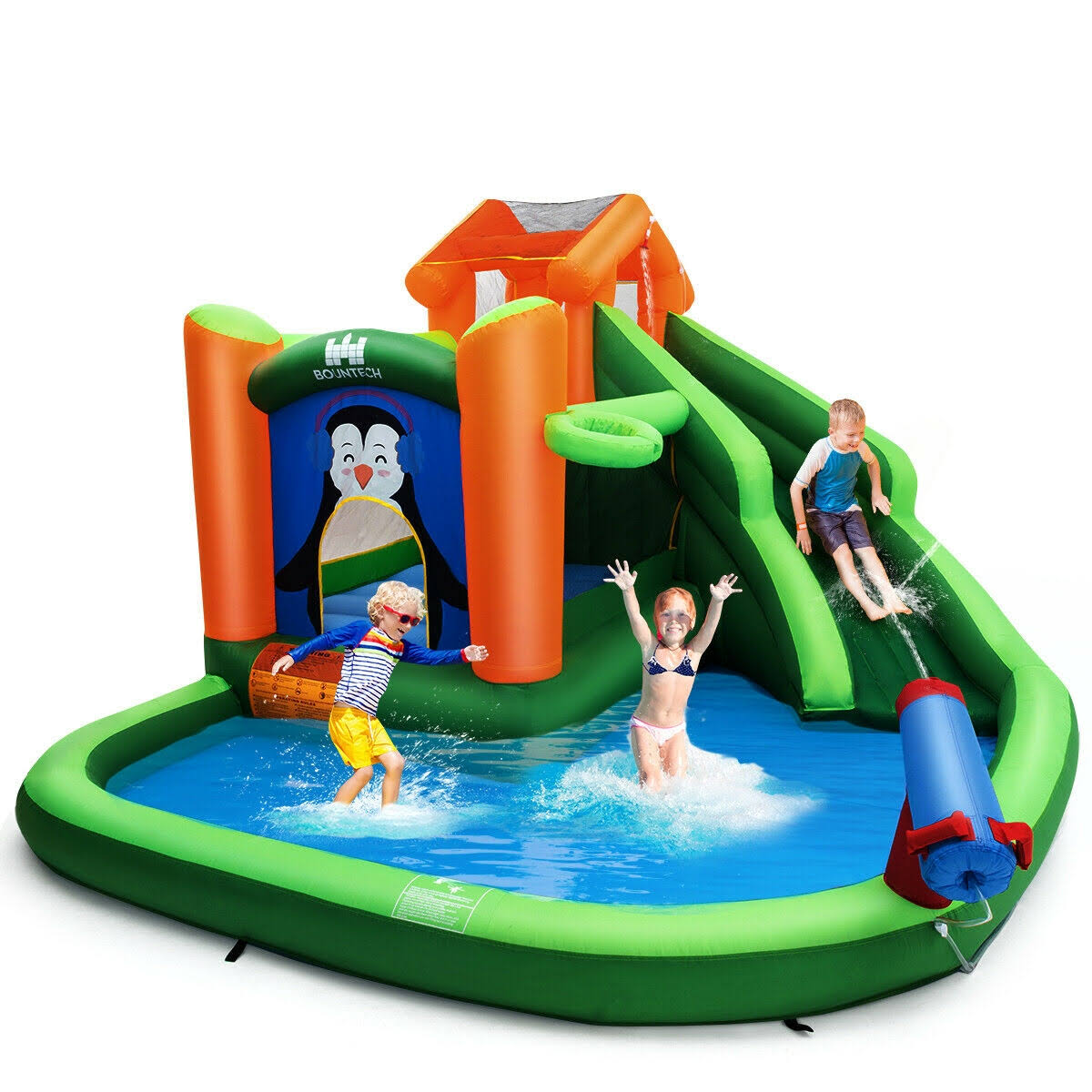 Inflatable Water Park Bouncer with Splash Pool Z444554