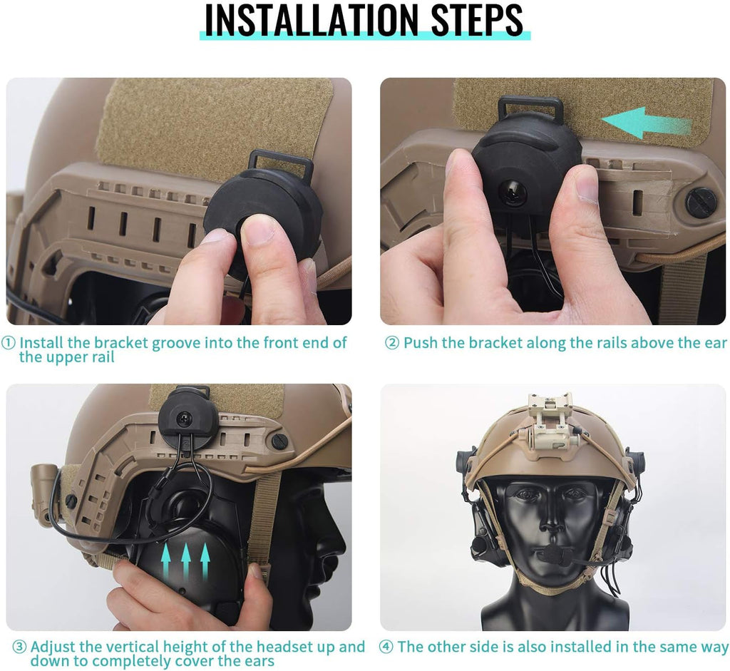 Tactical Headset with Rotatable Adapter and Push-to-Talk I461285