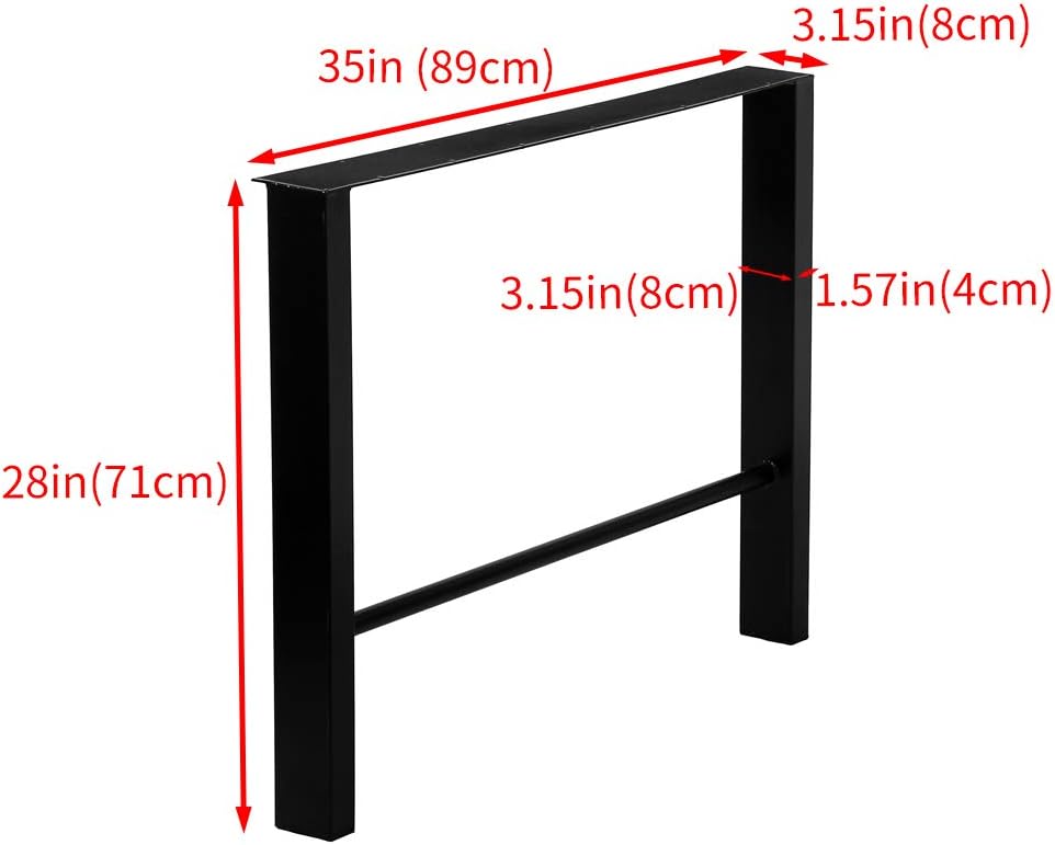 Black Metal Table Legs 2 PCS U8042
