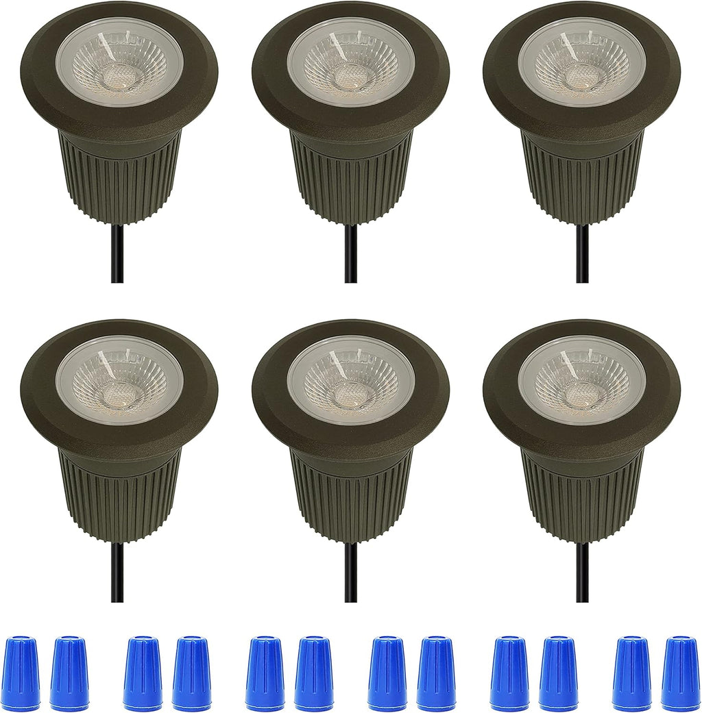 10W Low-Voltage IP67 Waterproof Warm White 2700K LED Landscape Lighting 6-Pack G570