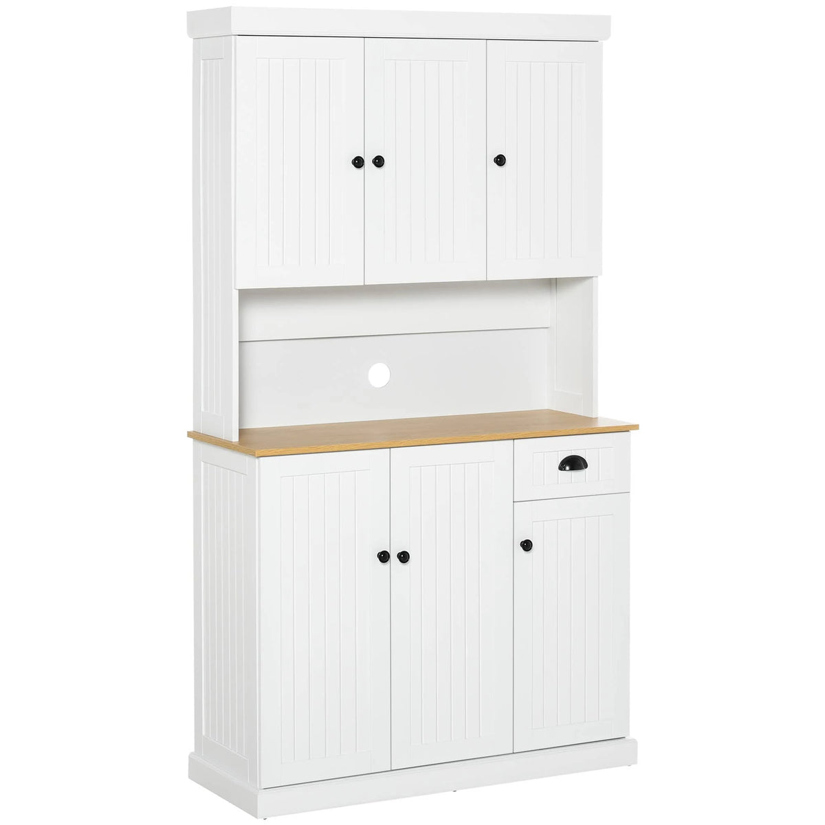 White Oak Kitchen Pantry Buffet with Hutch G295049