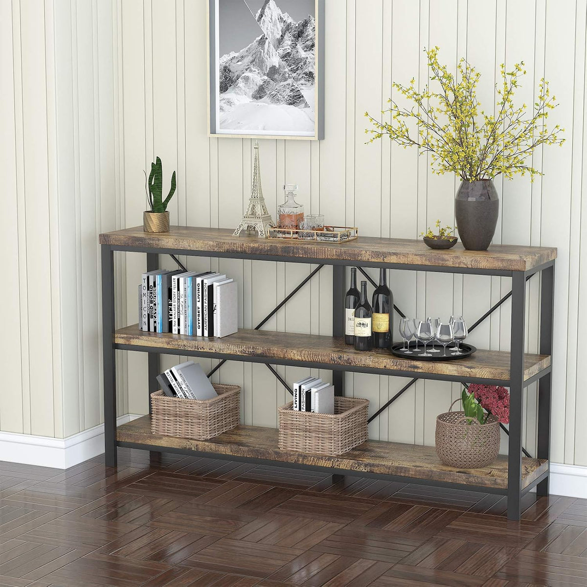 Rustic 3-Tier Console Sofa Table T25320