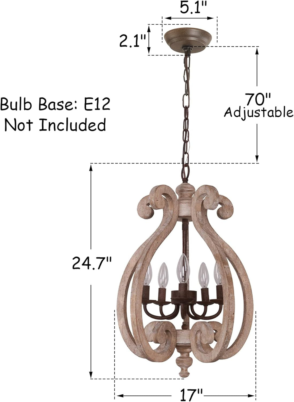 Wooden Chandelier J62051