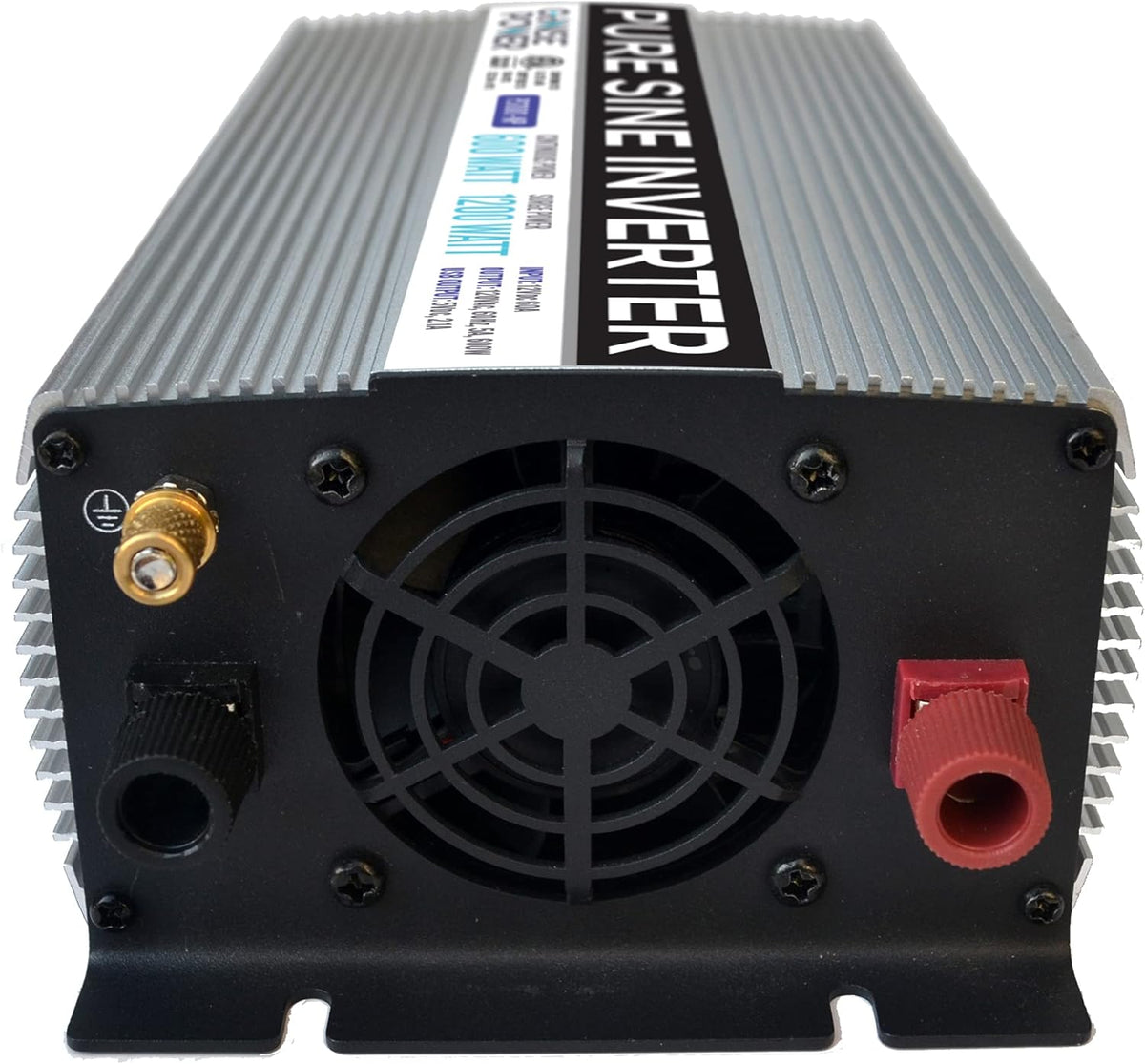 600W Pure Sine Wave Inverter 12V DC to 120V AC with 2 AC Outlets O33952