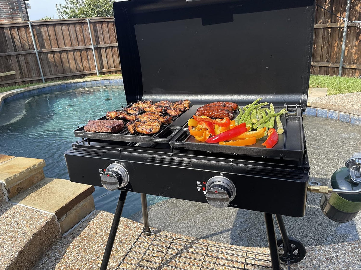 400 Sq Inch Double Griddle with Stand and Carry Bag Y809081