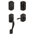 Aged Bronze Smart Wi-Fi Deadbolt with Alarm and Handle Set R686