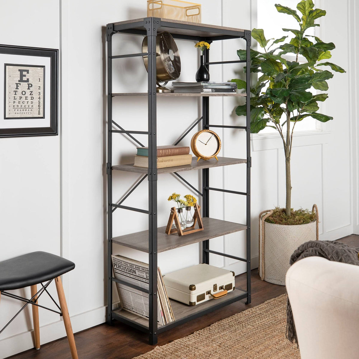64-inch Driftwood Bookshelf X78247