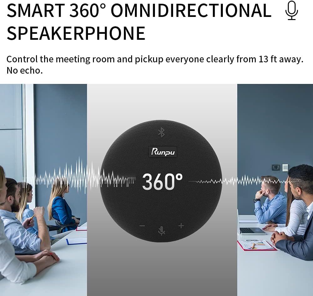 Video Conferencing System Bundle HD1080P PTZ Camera and Wireless Bluetooth USB Microphone and Speaker W37559