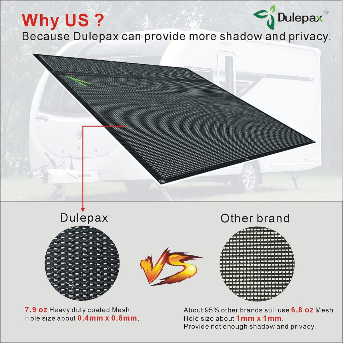 RV Awning Shade Screen with Zipper 8'X10'3'' T347100