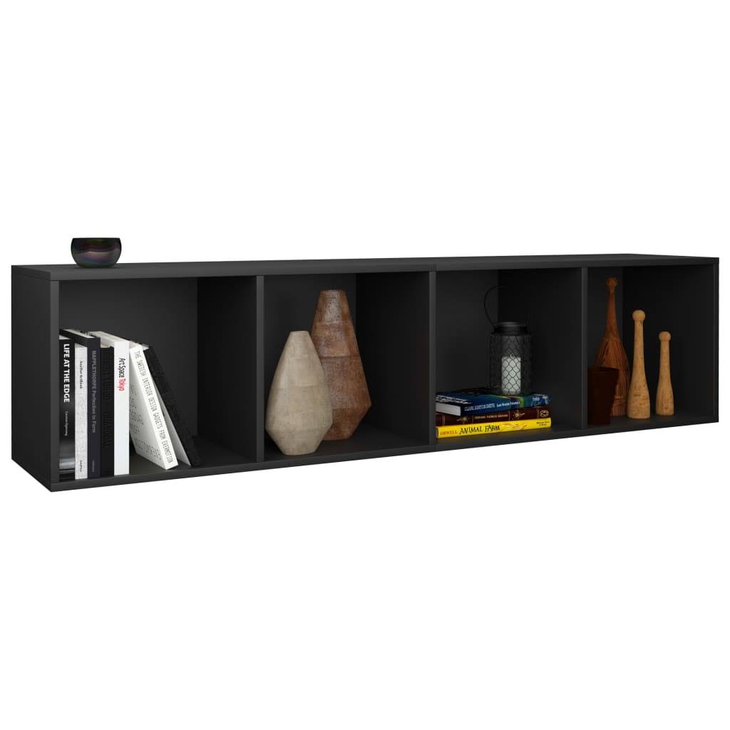 Black Chipboard Book Cabinet TV Cabinet I743