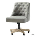 Gray Tufted Back Linen Style Rolling Office Chair L746384