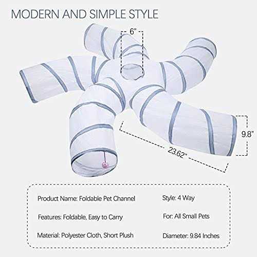 Cat Tunnel with Play Ball Collapsible Interactive Peek Hole Pet Tube B839