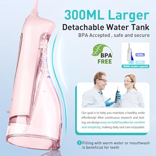 Cordless Water Dental Flosser 300ML Rechargeable IPX7 Waterproof R282745
