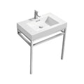 30 in. Stainless Steel Console with White Acrylic Sink I80126
