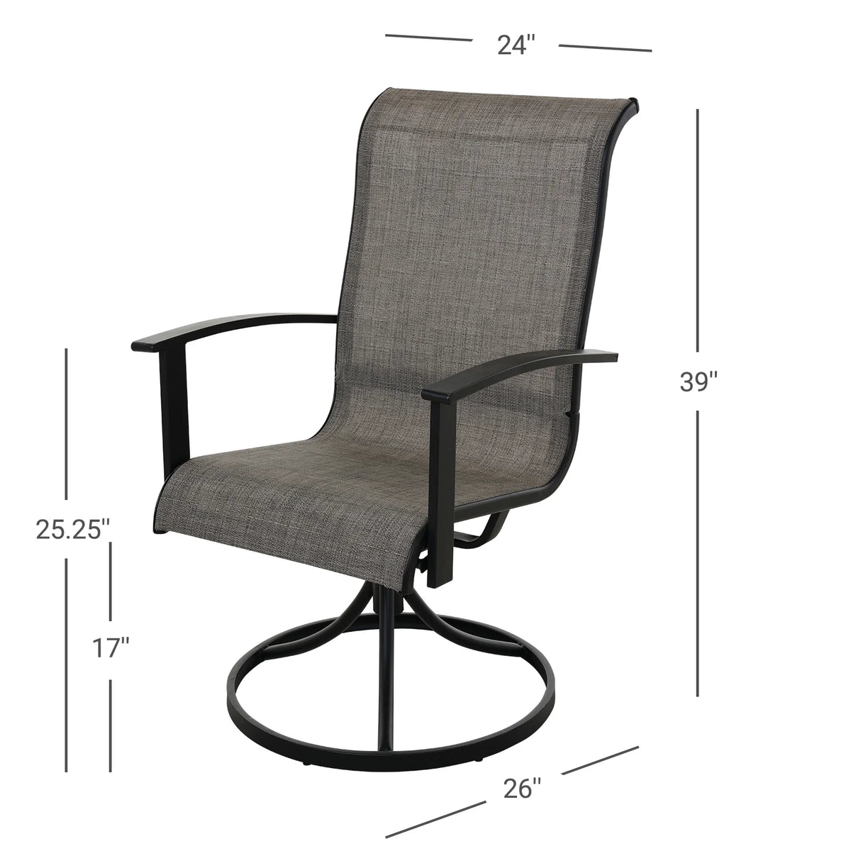 Outdoor Swivel Rocking Chairs Set of 2 Metal Frame U36696