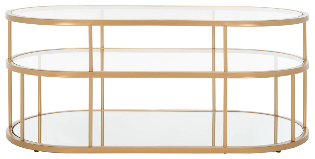 3 Shelf Gold Glass Coffee Table L29435