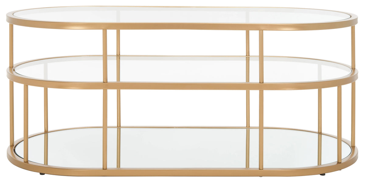 3 Shelf Gold Glass Coffee Table L29435