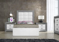 Silver & White Full Storage Bedroom Set 4Pcs M50462
