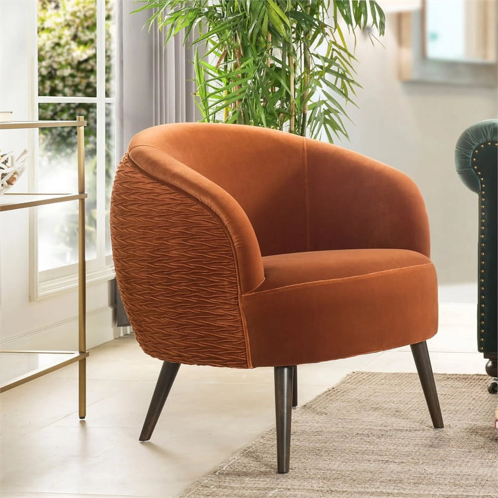 Burnt Orange Barrel Chair Y427